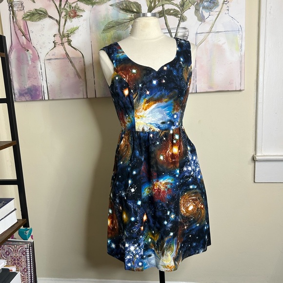 Modcloth Dresses & Skirts - Price Drop + $5 ship! MODCLOTH dress size large cosmic print galaxy